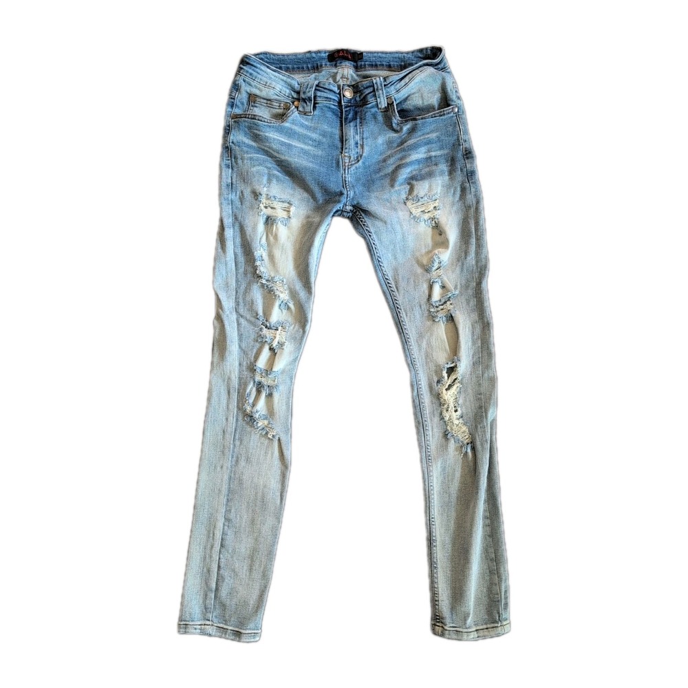 Gala Distressed Jeans Mens 32 Slim Stretch Fit Blue Denim Skinny 30 Inseam